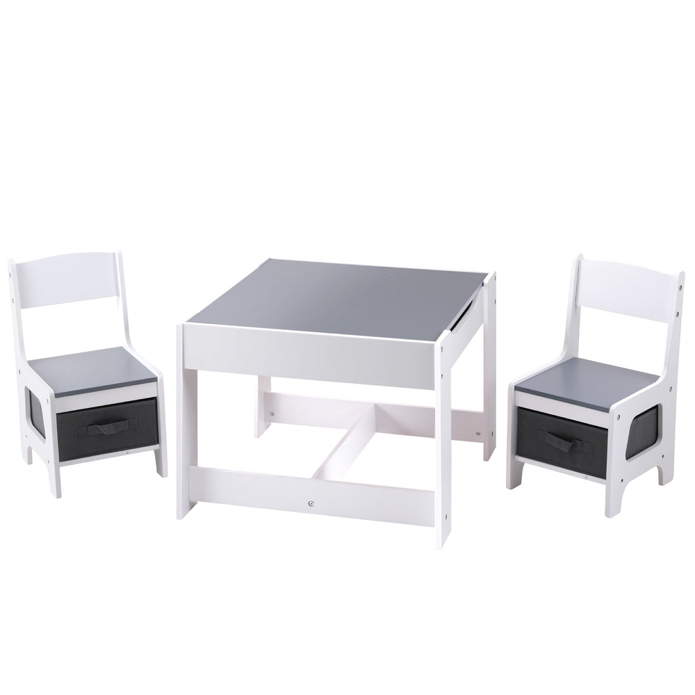 Kids Table and Chairs Set with Chalkboard Top