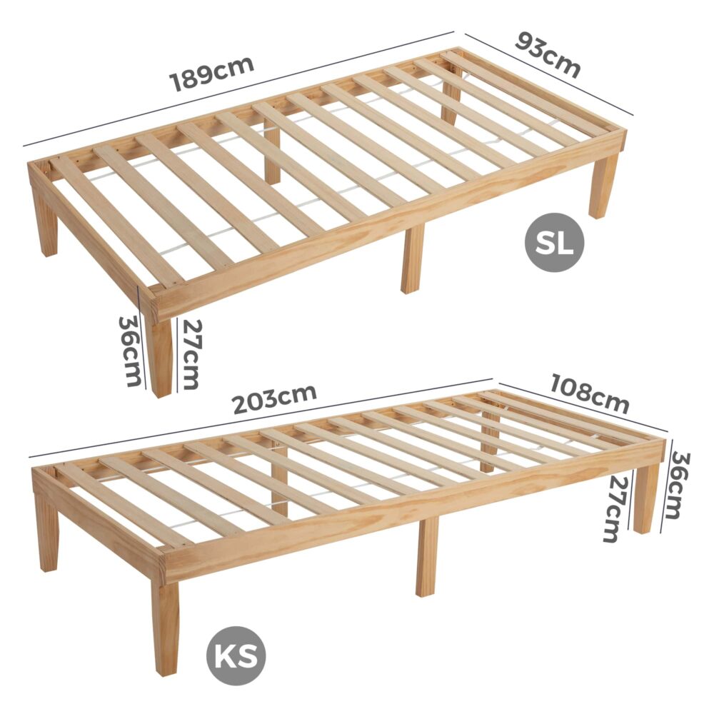 Natural King Single Bed Frame