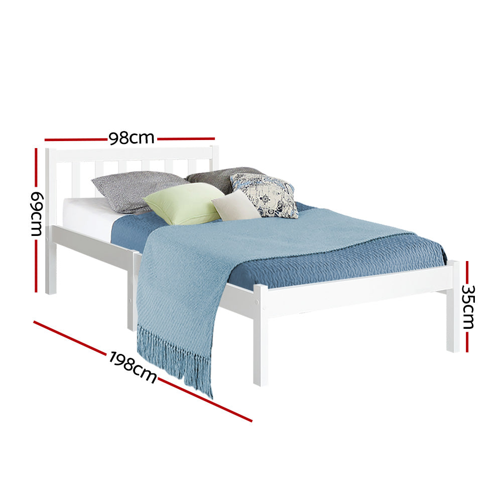 Sofie Single Bed Frame - White