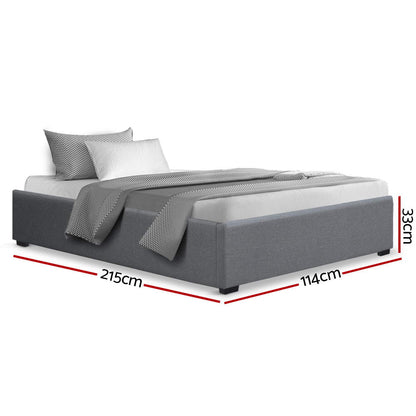 Toki Grey King Single Bed Frame with Gas Lift Base