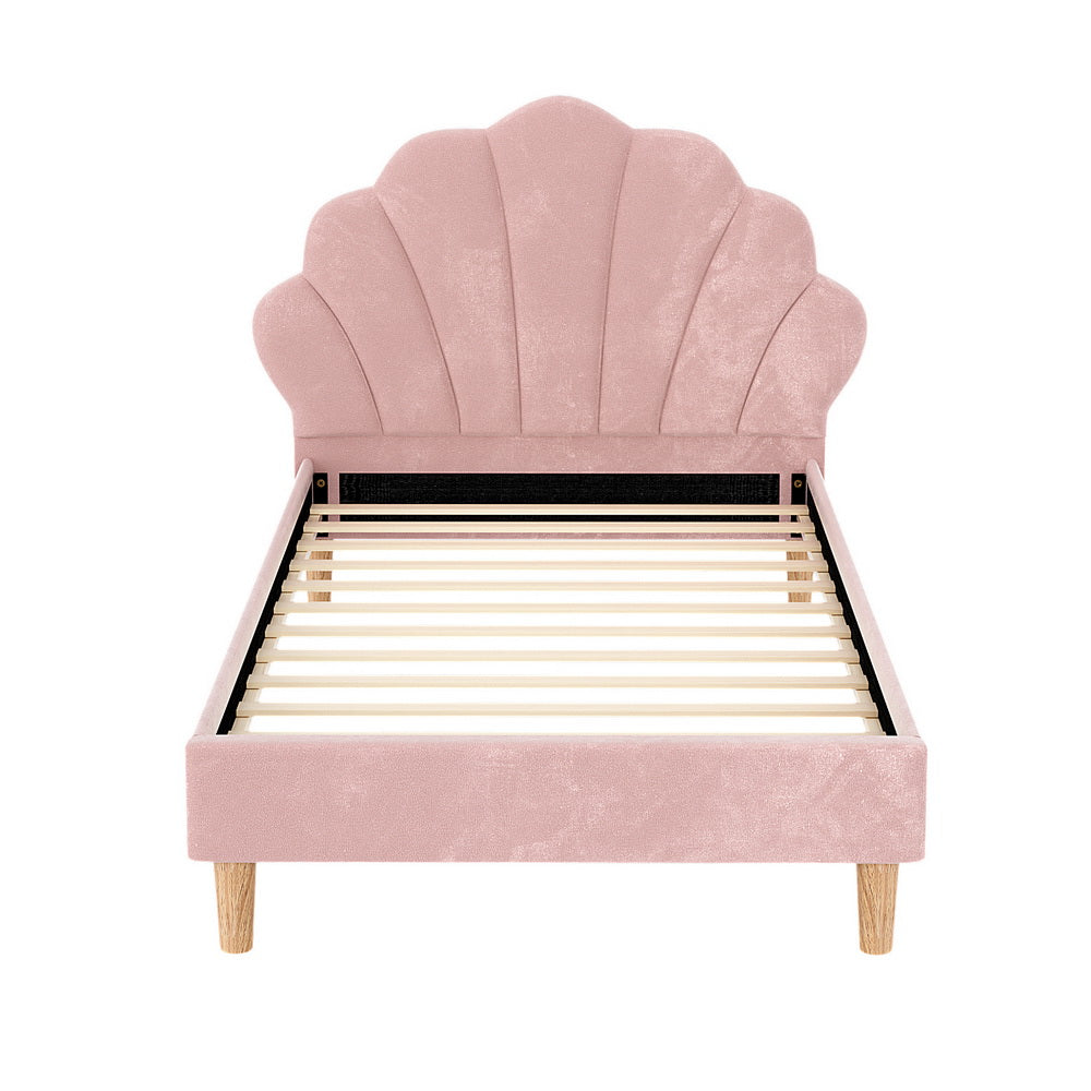 Rosy King Single Bed Frame - Pink Scallop