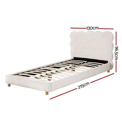Cloud King Single Bed Frame - White