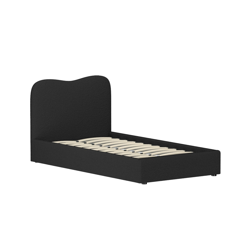 Dara King Single Boucle Bed Frame - Black