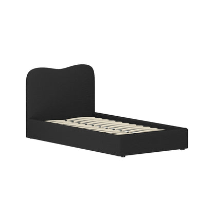 Dara King Single Boucle Bed Frame - Black