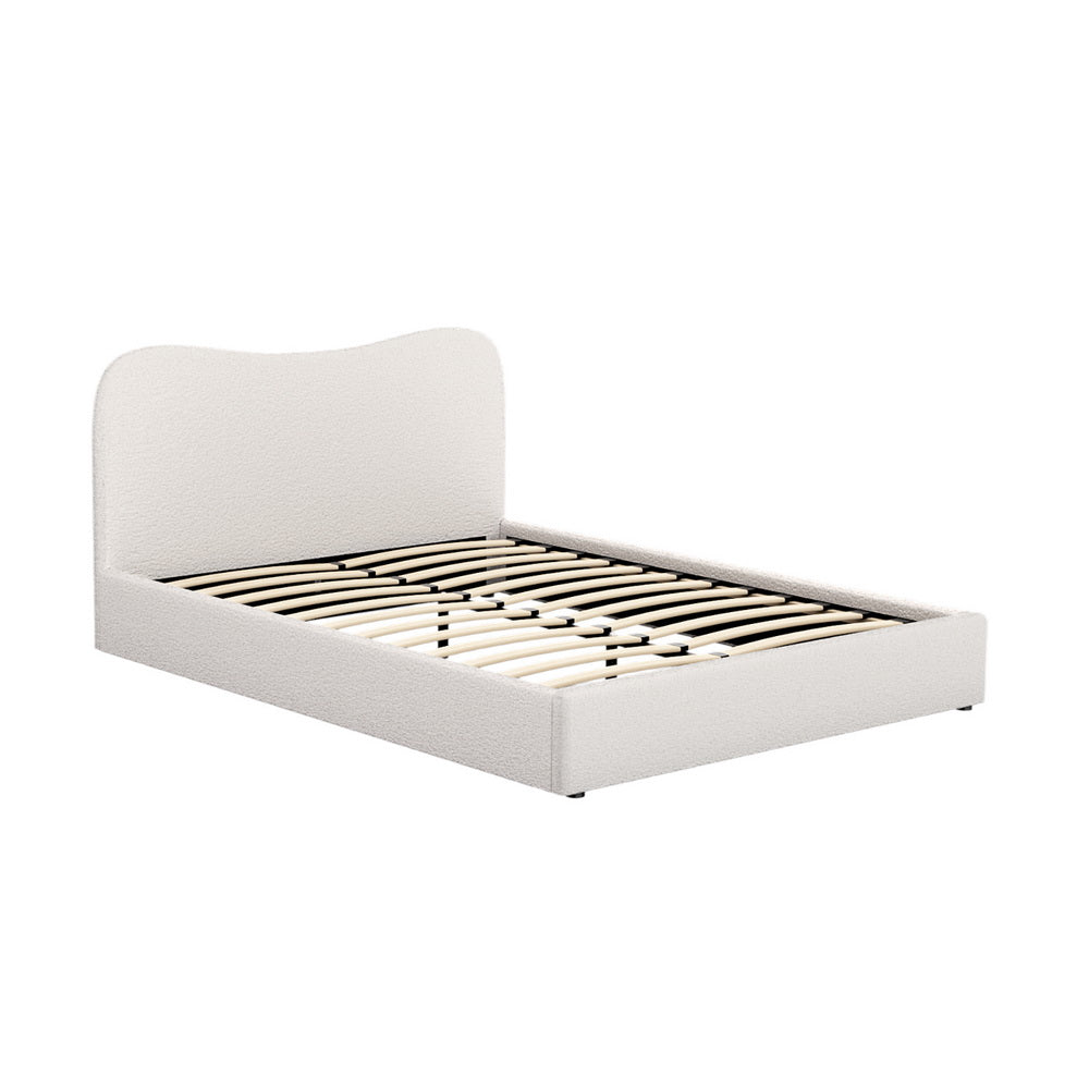 Dara Queen Boucle Bed Frame - Beige
