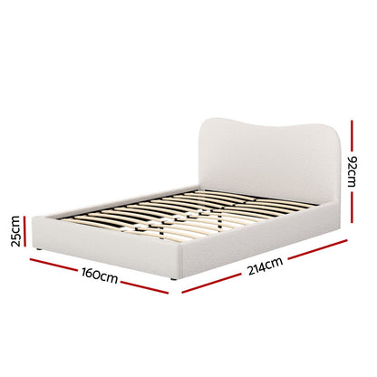 Dara Queen Boucle Bed Frame - Beige