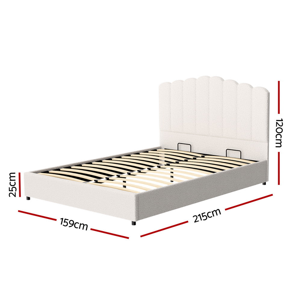 Fion Boucle Queen Bed Frame