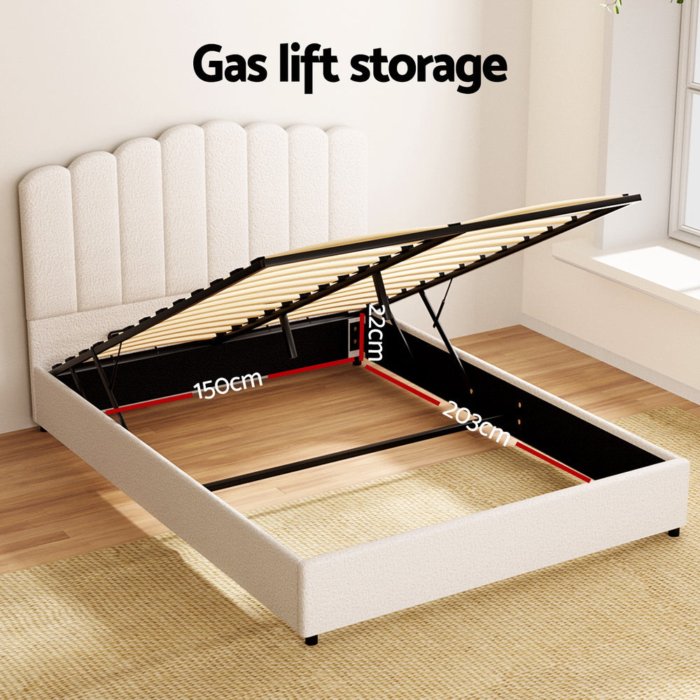 Fion Boucle Queen Bed Frame
