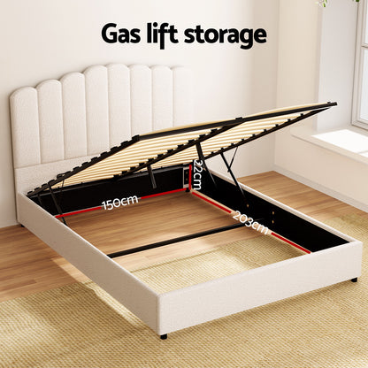 Fion Boucle Queen Bed Frame