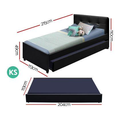 Fripp King Single Trundle Daybed - Black