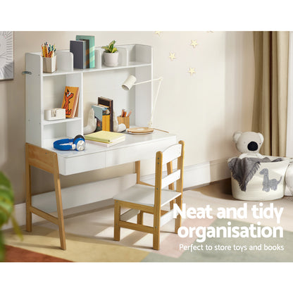 2 Piece Kids Study Desk and Chair Set with Storage