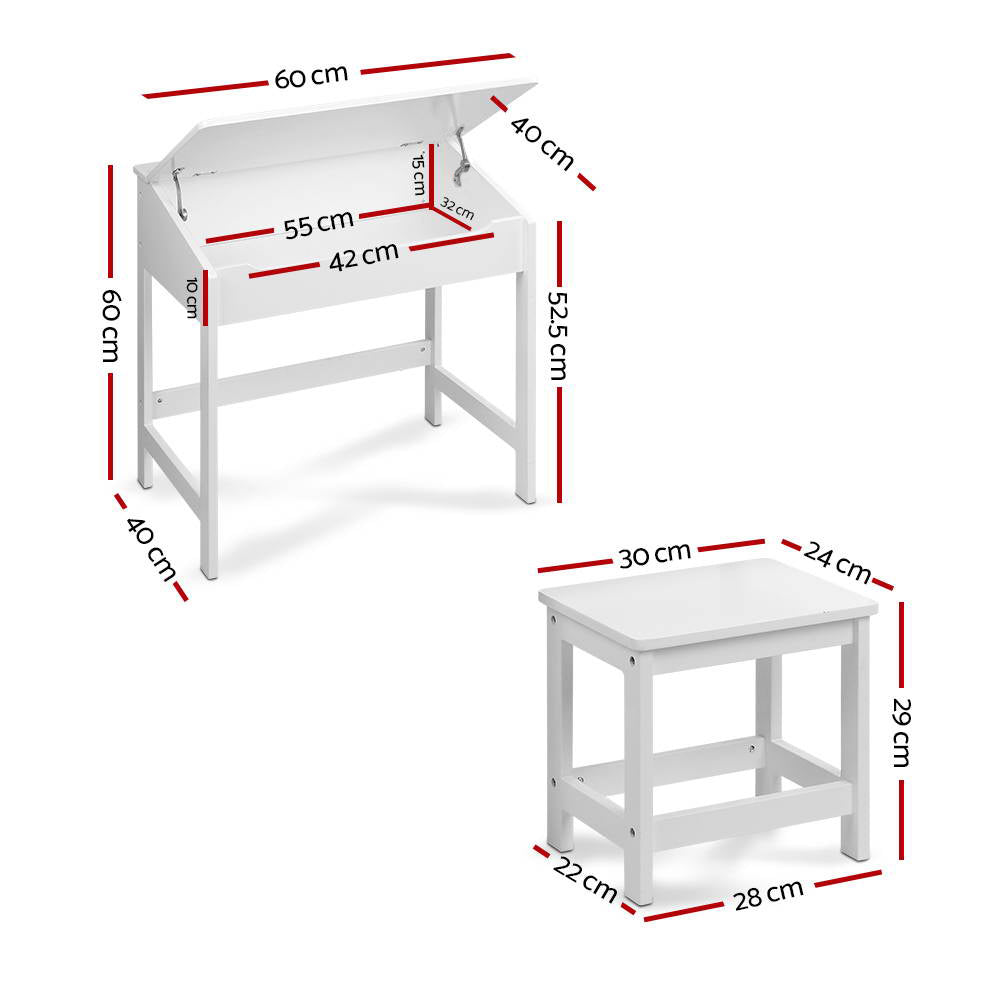 Kids Lift Top Desk and Stool Set