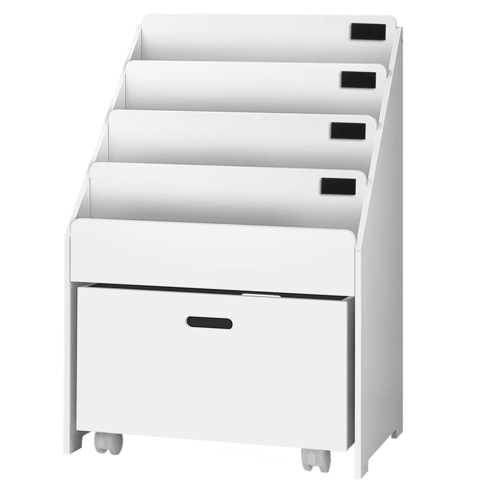 4 Tier Kids Bookshelf with Storage Drawer