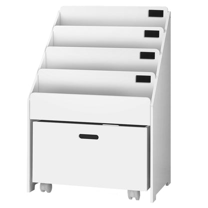 4 Tier Kids Bookshelf with Storage Drawer
