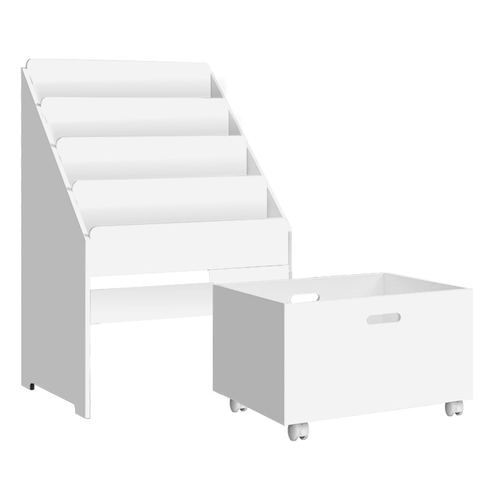 4 Tier Kids Bookshelf with Storage Drawer