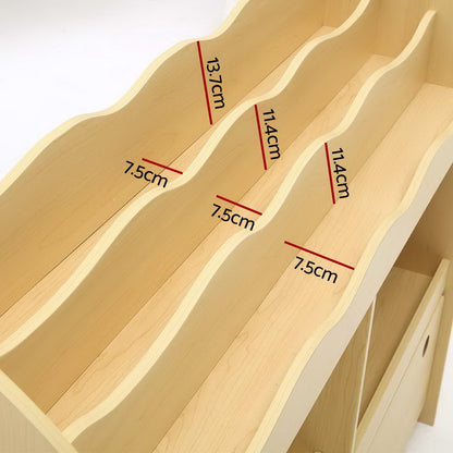 3 Tier Kids Bookshelf with Storage