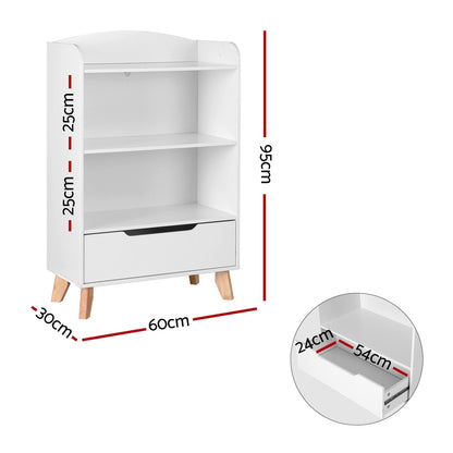 3 Tier Children's Bookcase with Drawer
