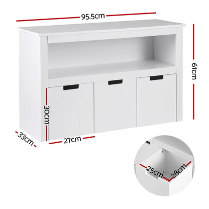 Kids Display Bookshelf with 3 Drawer Storage