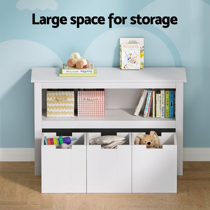 Kids Display Bookshelf with 3 Drawer Storage