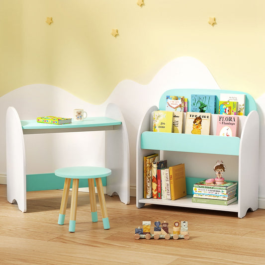 Kids Bookshelf and 2 In 1 Table and Chair Set