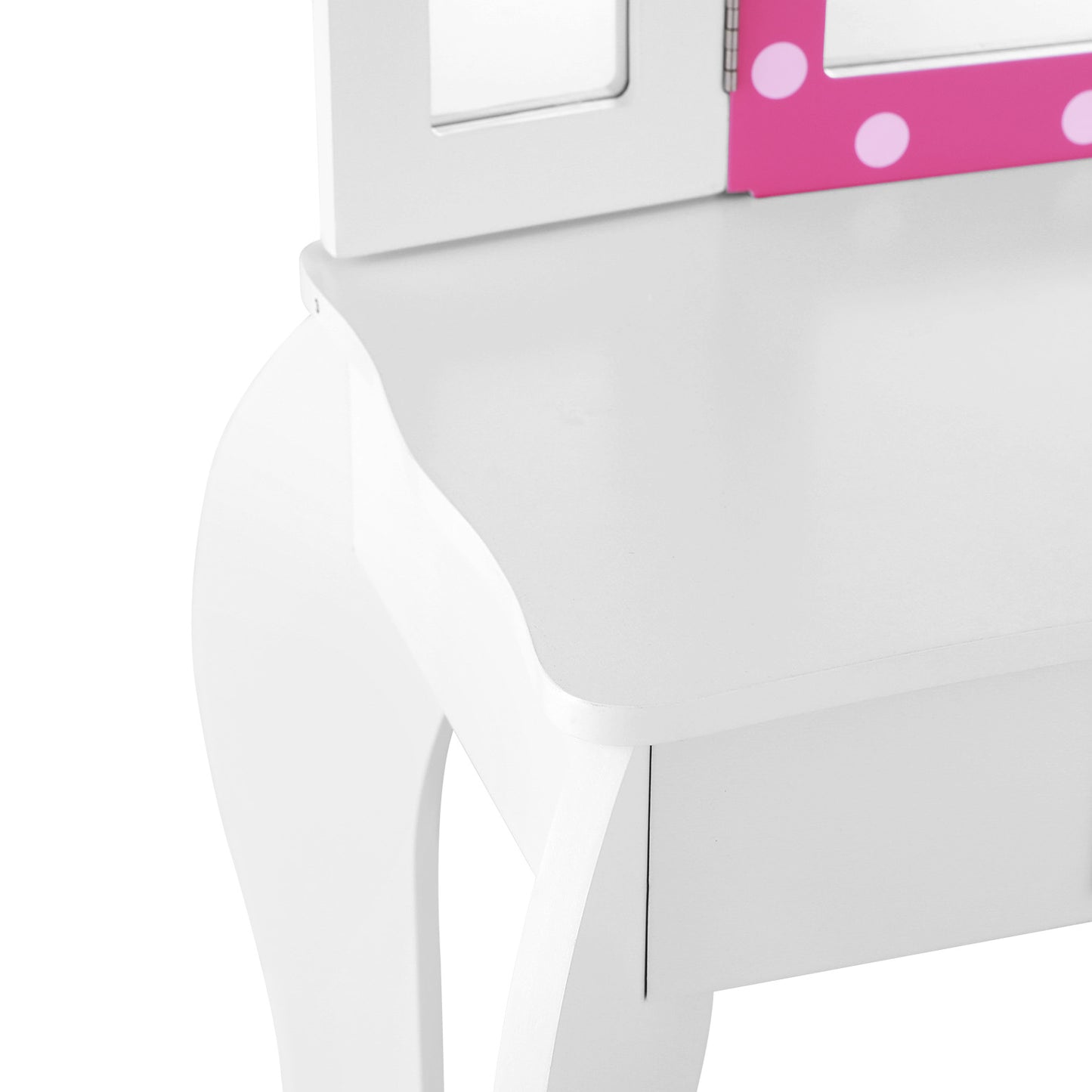 Kids Vanity Set with Triple Mirror and Chair - Pink