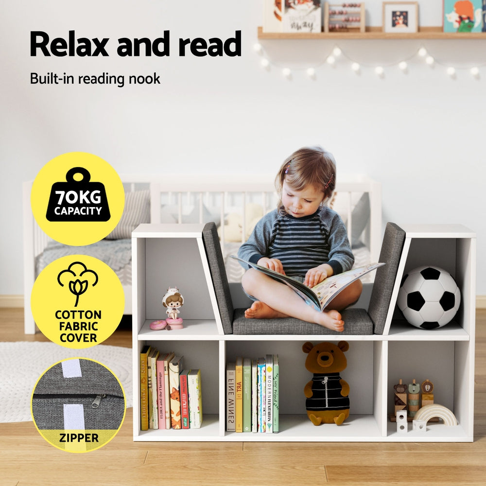 Kids Bookcase with Built in Seat