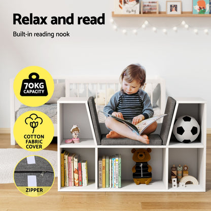 Kids Bookcase with Built in Seat