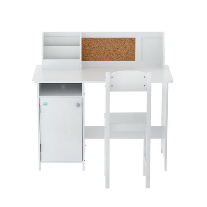 Kids Study Desk and Chair Set with Cabinet Storage