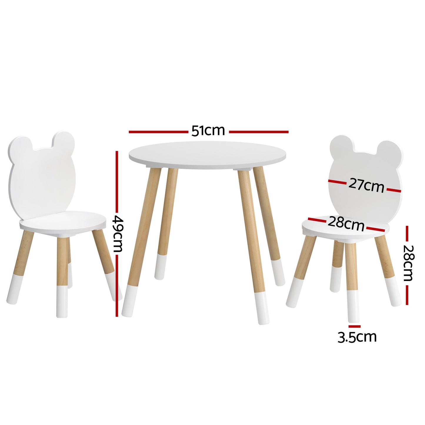 3 Piece Kids Activity Table and Chair Set