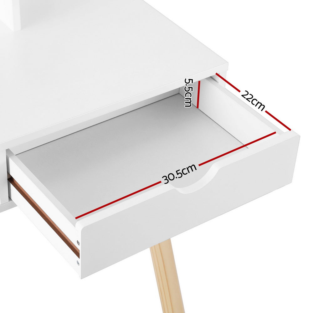 Scandi Kids Vanity Set with Mirror and Storage Drawers