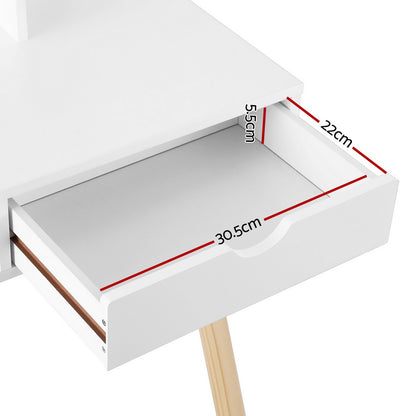 Scandi Kids Vanity Set with Mirror and Storage Drawers