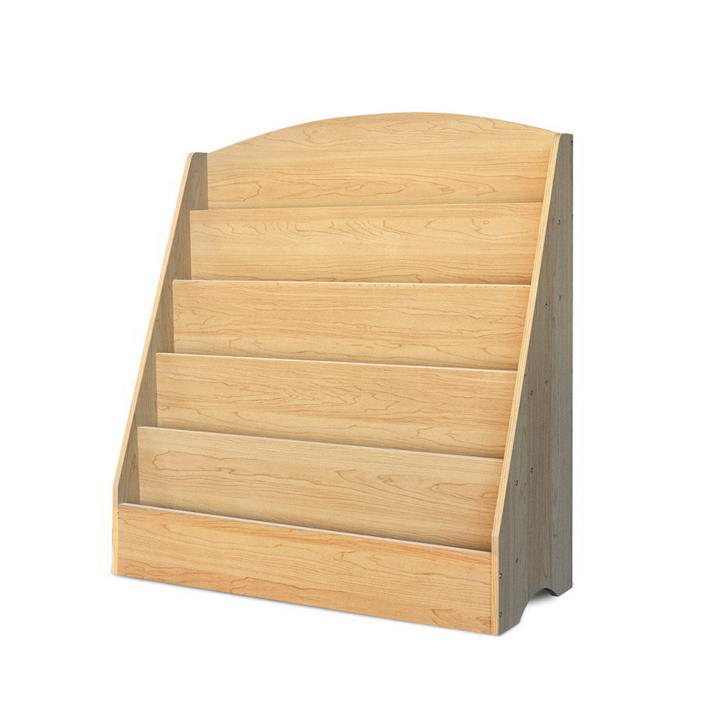 5 Tier Kids Magazine Rack Style Bookcase - Natural