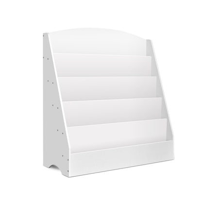 5 Tier Kids Magazine Rack Style Bookshelf - White