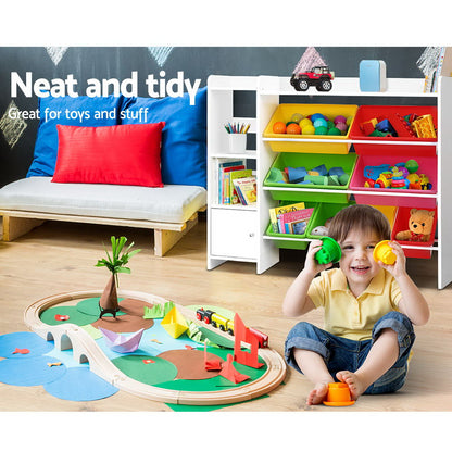 Multi Bin Kids Toy and Book Storage