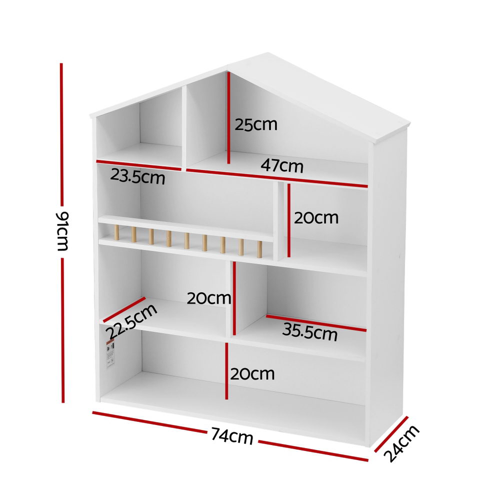 4 Level House Kids Bookshelf - White