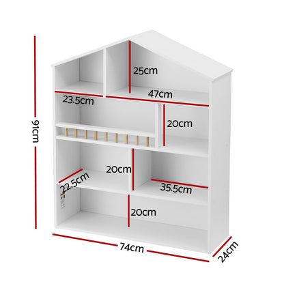4 Level House Kids Bookshelf - White