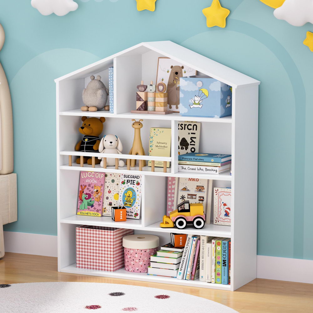 4 Level House Kids Bookshelf - White