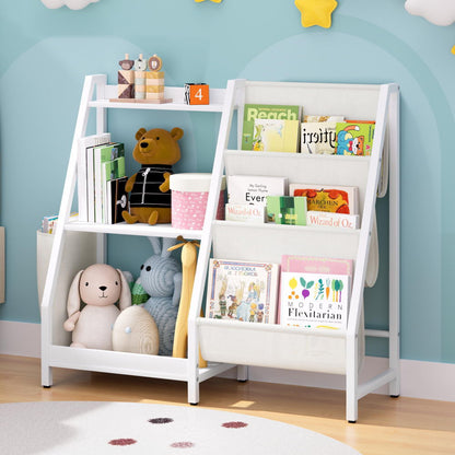 3 Tier Kids Sling Bookshelf - White