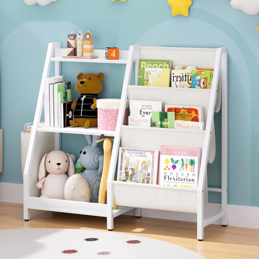 3 Tier Kids Sling Bookshelf - White