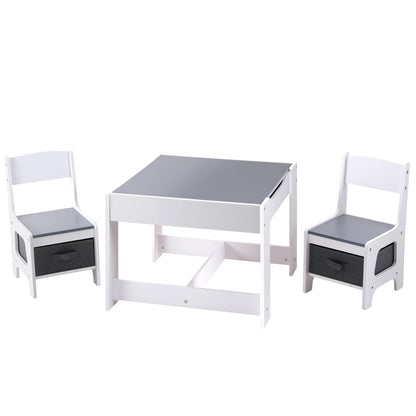 Kids Table and Chairs Set with Chalkboard Top