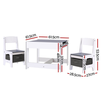 Kids Table and Chairs Set with Chalkboard Top