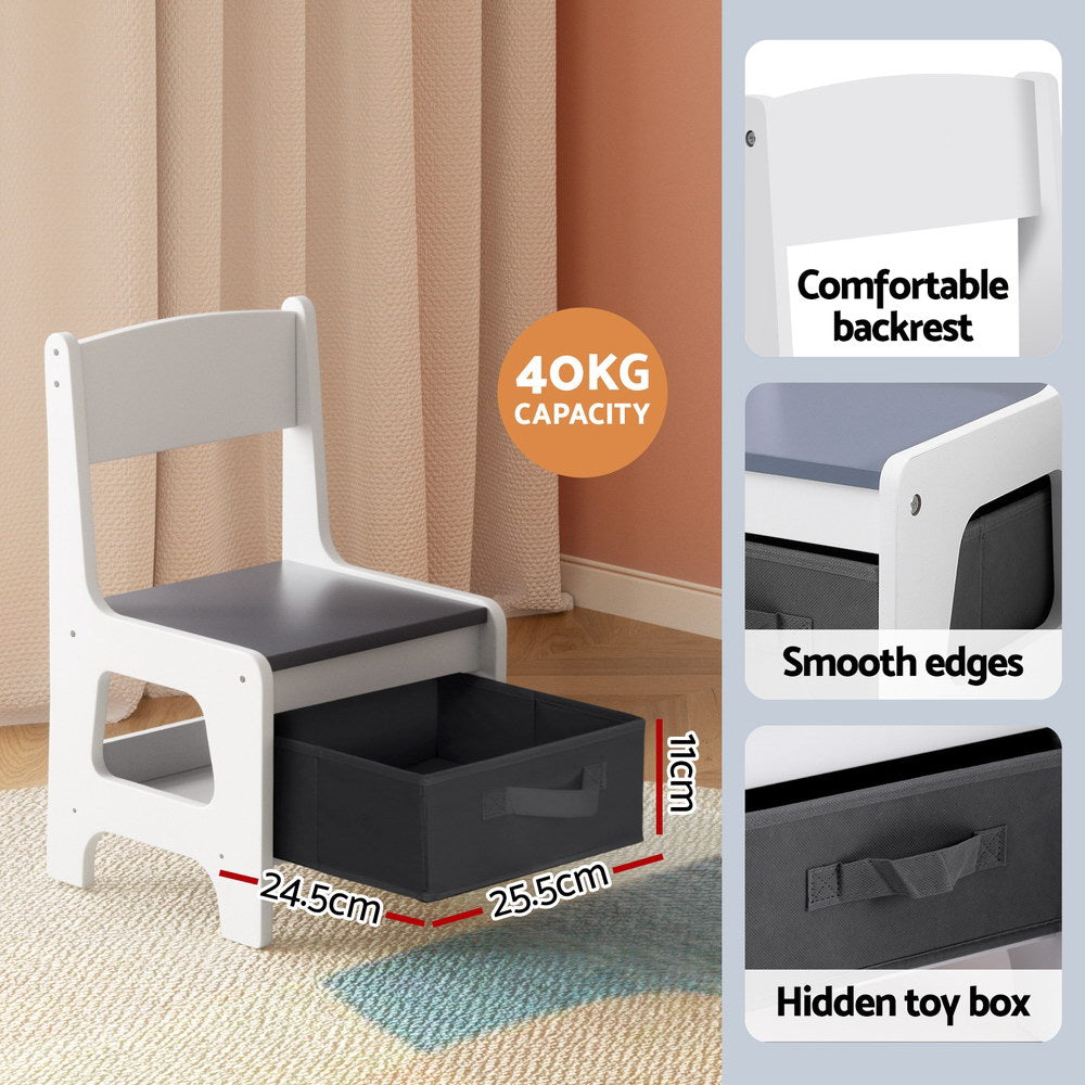 Kids Table and Chairs Set with Chalkboard Top