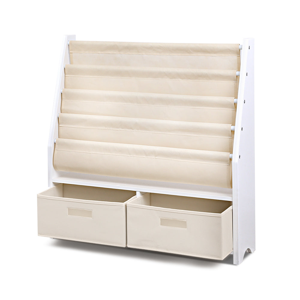 4 Tier Kids Bookshelf with Organiser Drawer