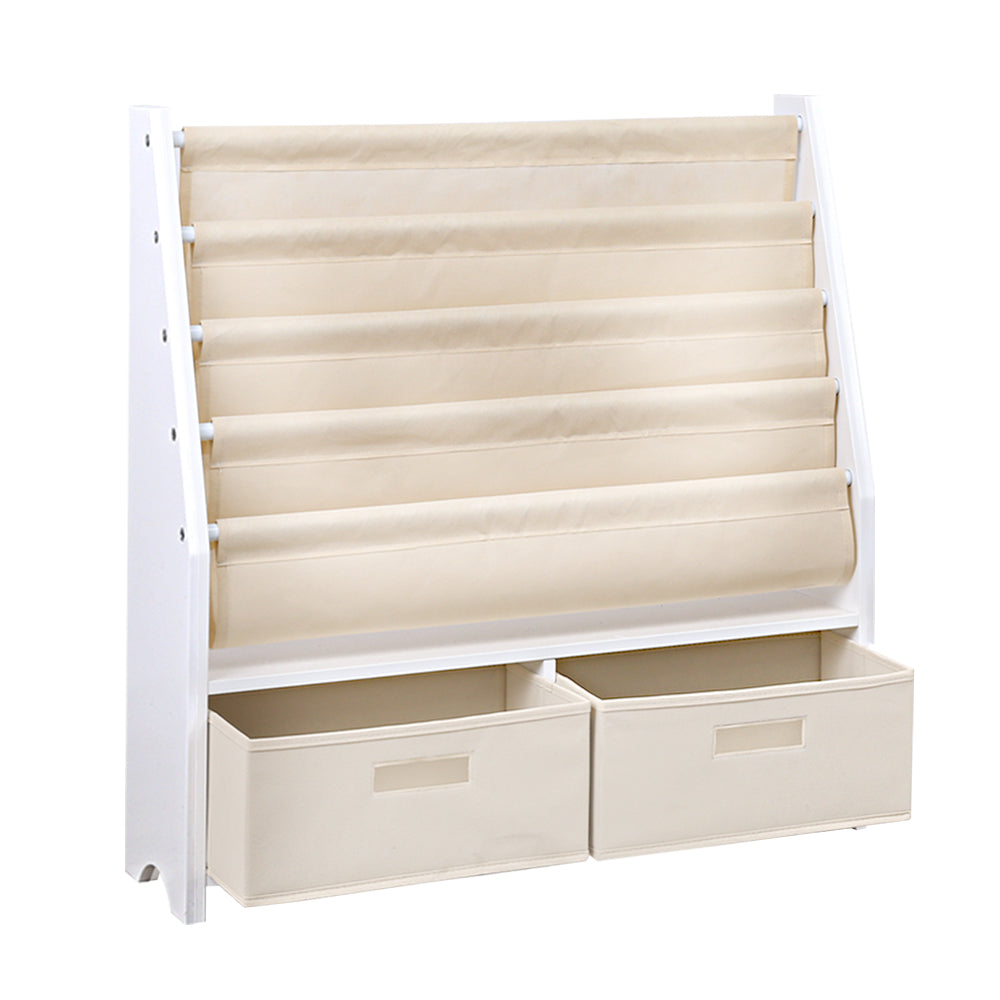 4 Tier Kids Bookshelf with Organiser Drawer