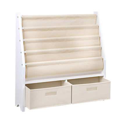 4 Tier Kids Bookshelf with Organiser Drawer
