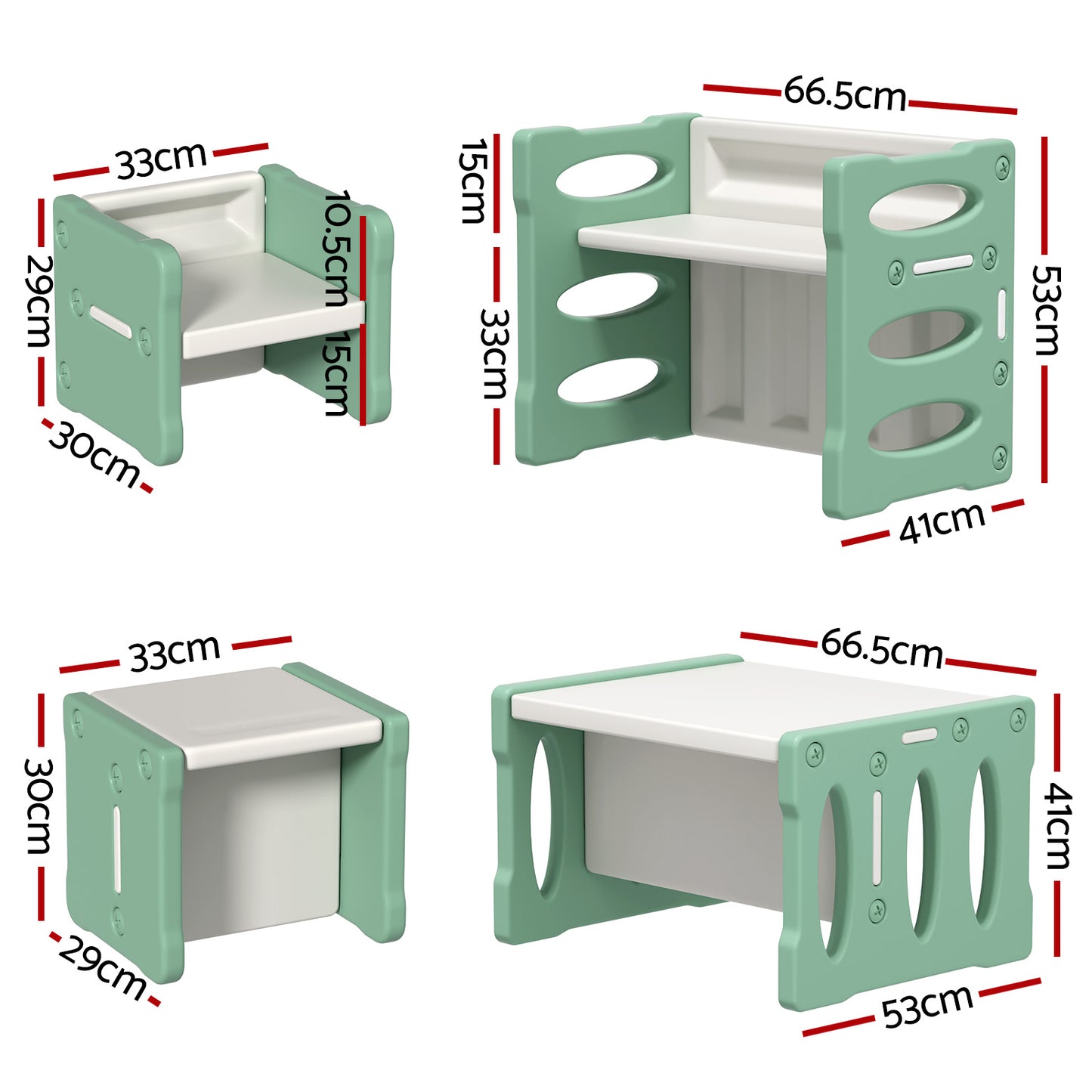 Kids Table and Chair Set - Green