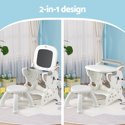 2 in 1 Easel Desk Stool with LCD Writing Tablet