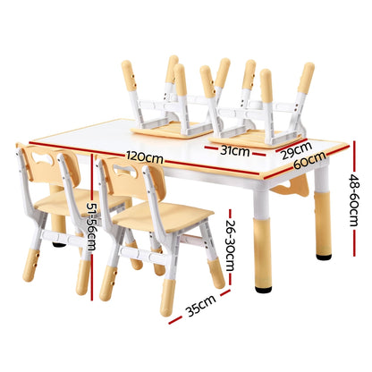 Kids Table and 4 Chair Set - Draw on Table Top