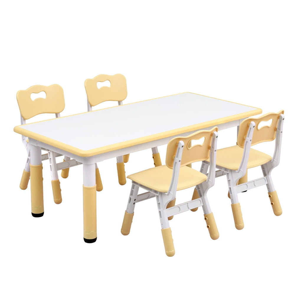 Kids Table and 4 Chair Set - Draw on Table Top