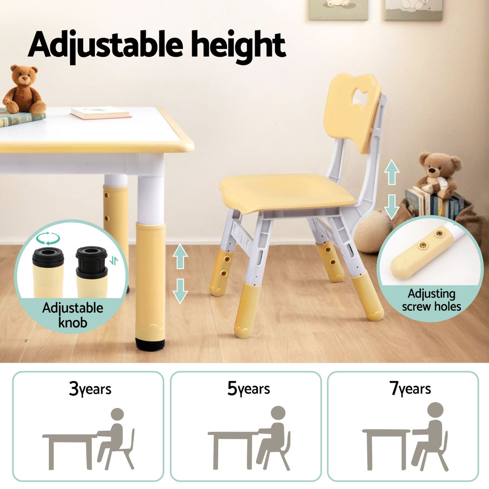 Kids Table and 4 Chair Set - Draw on Table Top
